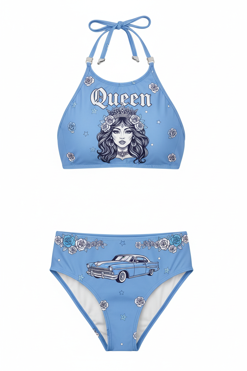 Baby Blue Queen Chicana Bikini