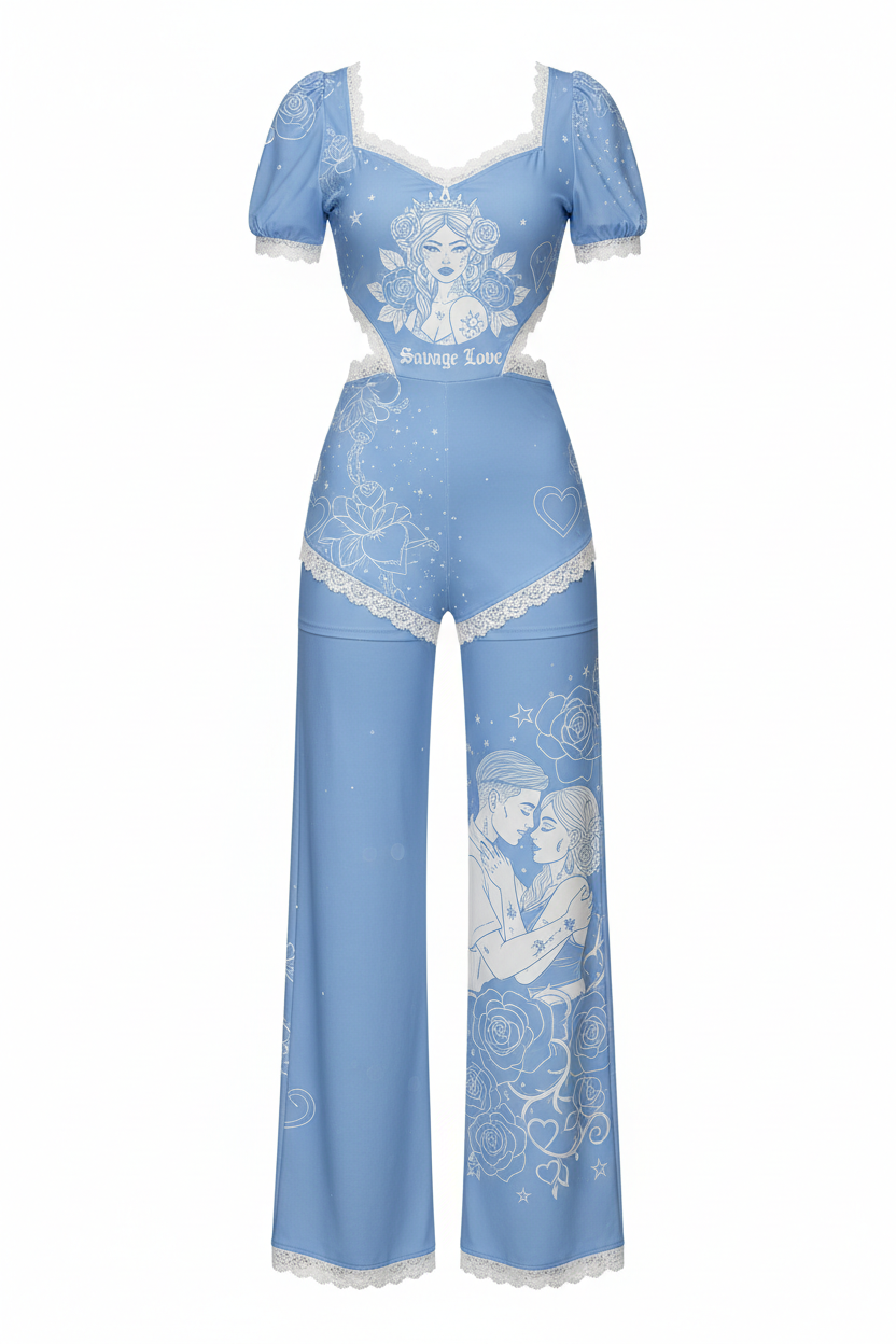 Baby Blue Savage Love One-Piece Jumpsuit