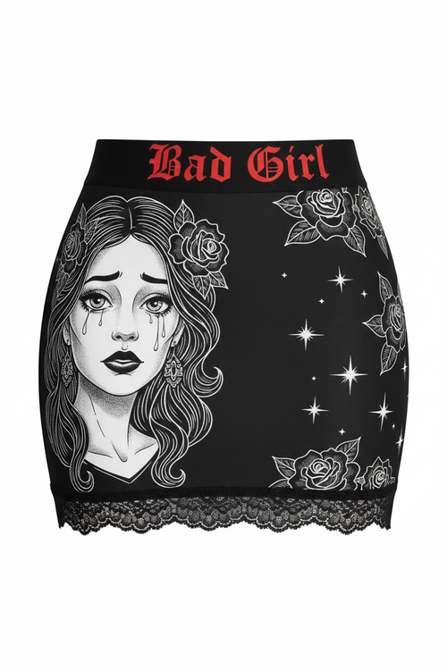 Black Bad Girl Mini Skirt