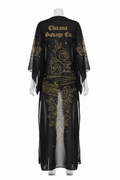 Black Chicana Maxi Kimono Cover Up