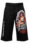 Black Chicano Airbrush Lowrider Shorts
