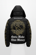 Black Gotta Make This Money Puffer Jacket