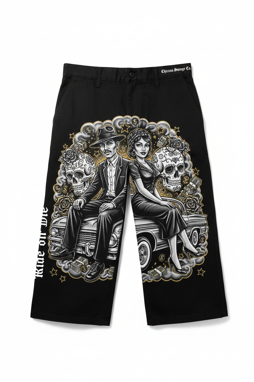 Black Ride or Die Chicano Masterpiece Shorts