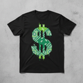 Black Shirt with Green Bandana Money Sign