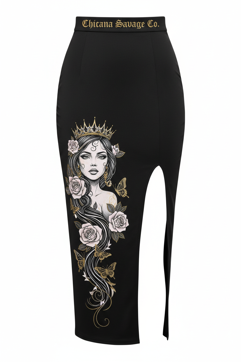 Chicana Queen Midi Skirt