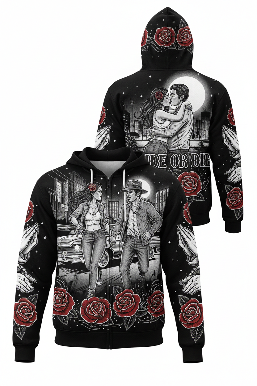 Chicano Love Story Zip-Up Hoodie