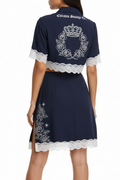 Dark Blue Chicana Mini Illusion Dress