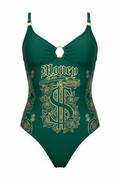 Emerald Green Money One Piece Swimsuit