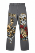 Grey Money Lowrider Sugar Skull Pants