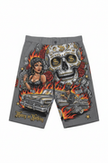 Grey Money or Nothing Chicano Masterpiece Shorts