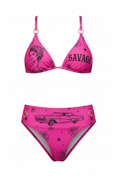Hot Pink Savage Chicana Bikini