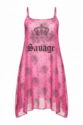 Hot Pink Savage Mini Cover Up Dress