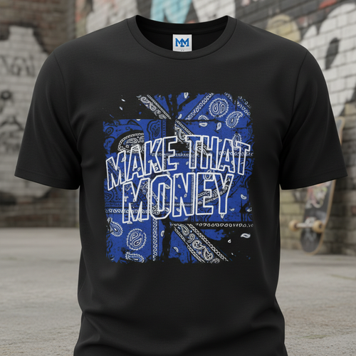 Men's Black Bandana Shirt - Make That Money
