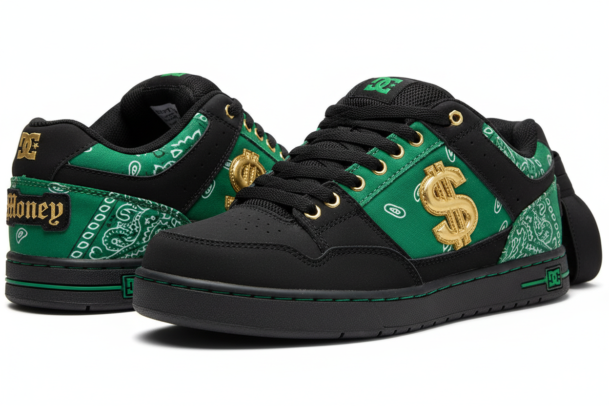 Money DC Shoes - Green Bandana