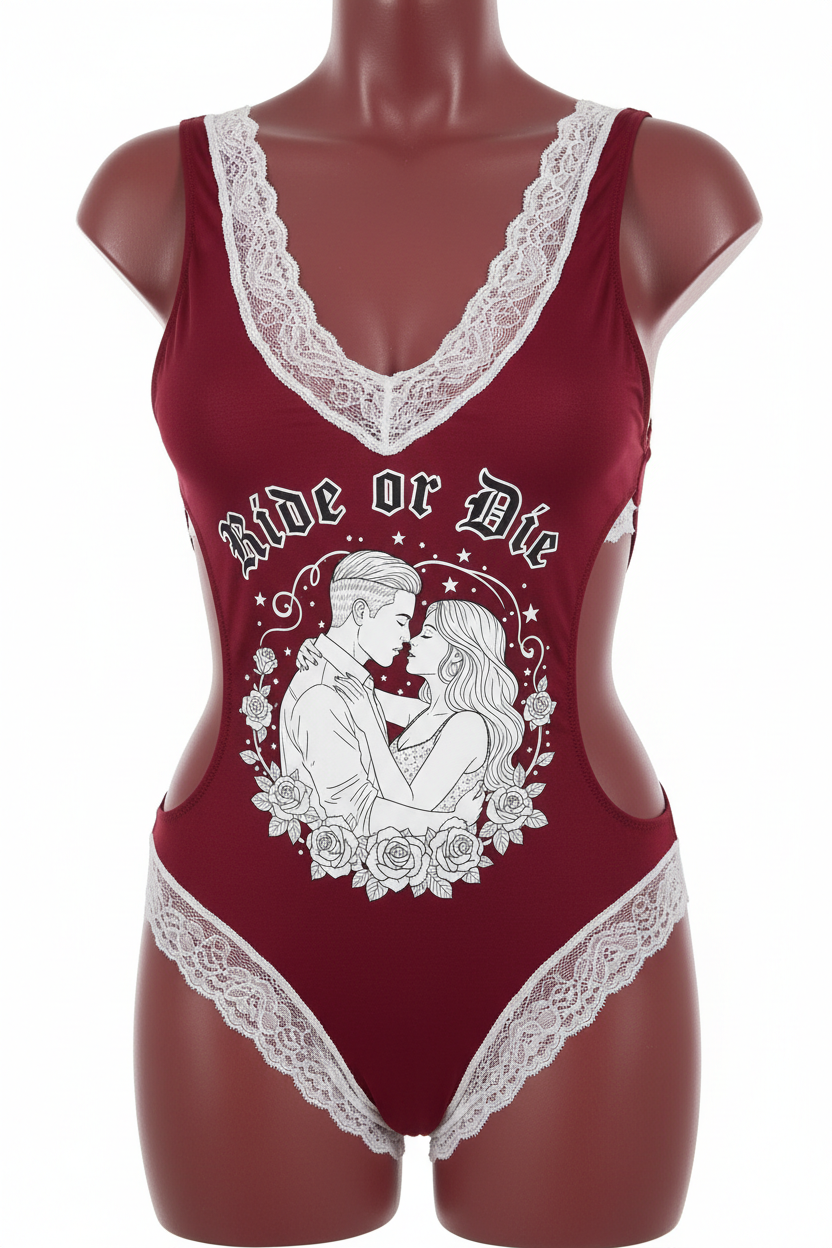 Red Ride or Die Love Story Bodysuit