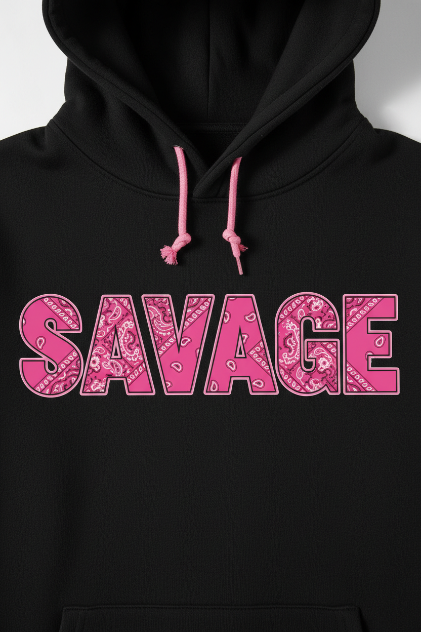 Savage Pink Bandana Hoodie