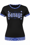 Savage Women's Chicana Shirt - Blue Bandana