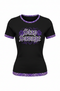 Stay Savage Women's Chicana Shirt - Purple Bandana