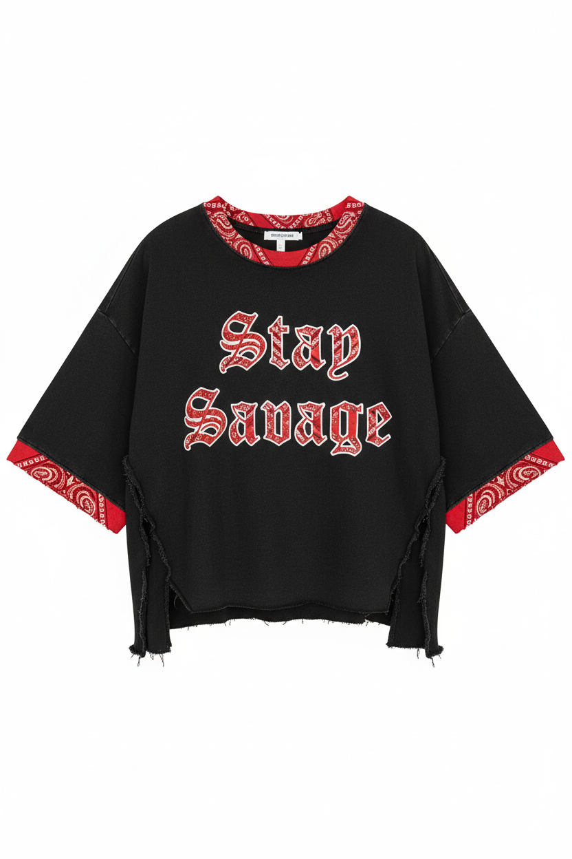 Stay Savage Women's Shirt - Red Bandana
