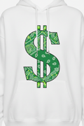 White Hoodie Green Bandana Money Sign